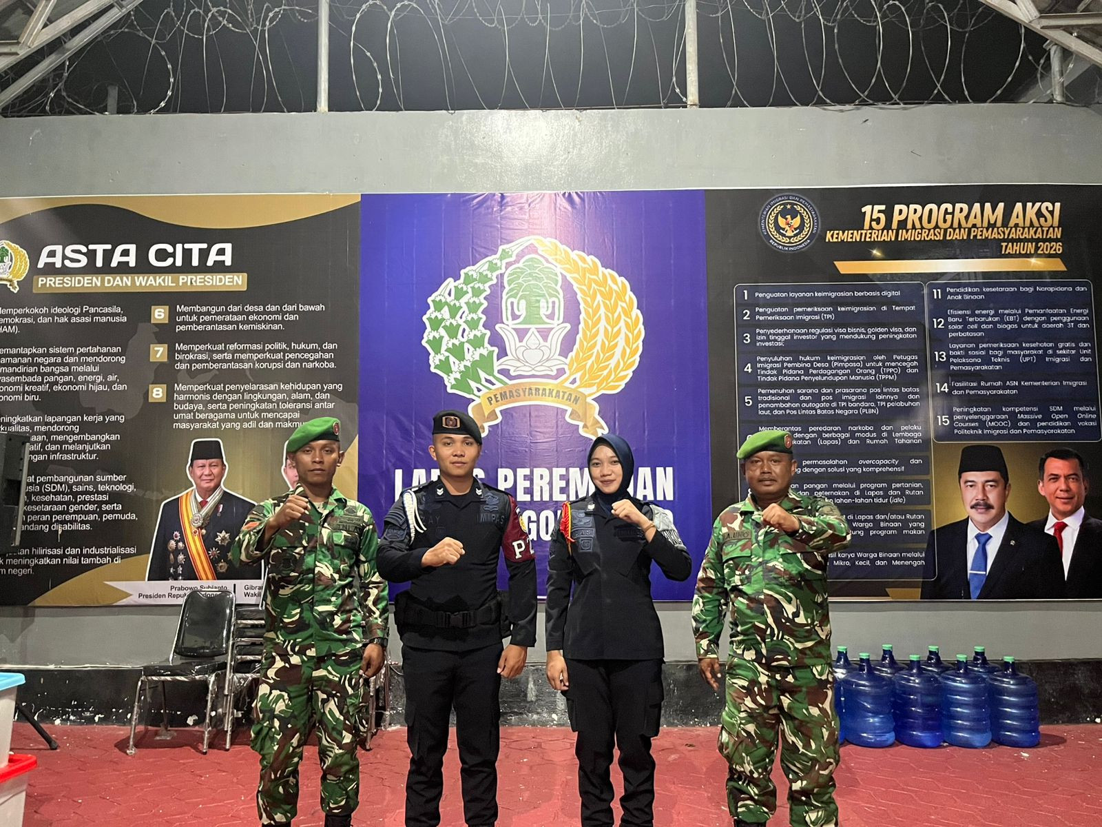 Kolaborasi Koramil Limboto Dan Petugas Lapas Perempuan Gorontalo Wujudkan Situasi Aman Dan Kondusif Melalui Patroli Sambang