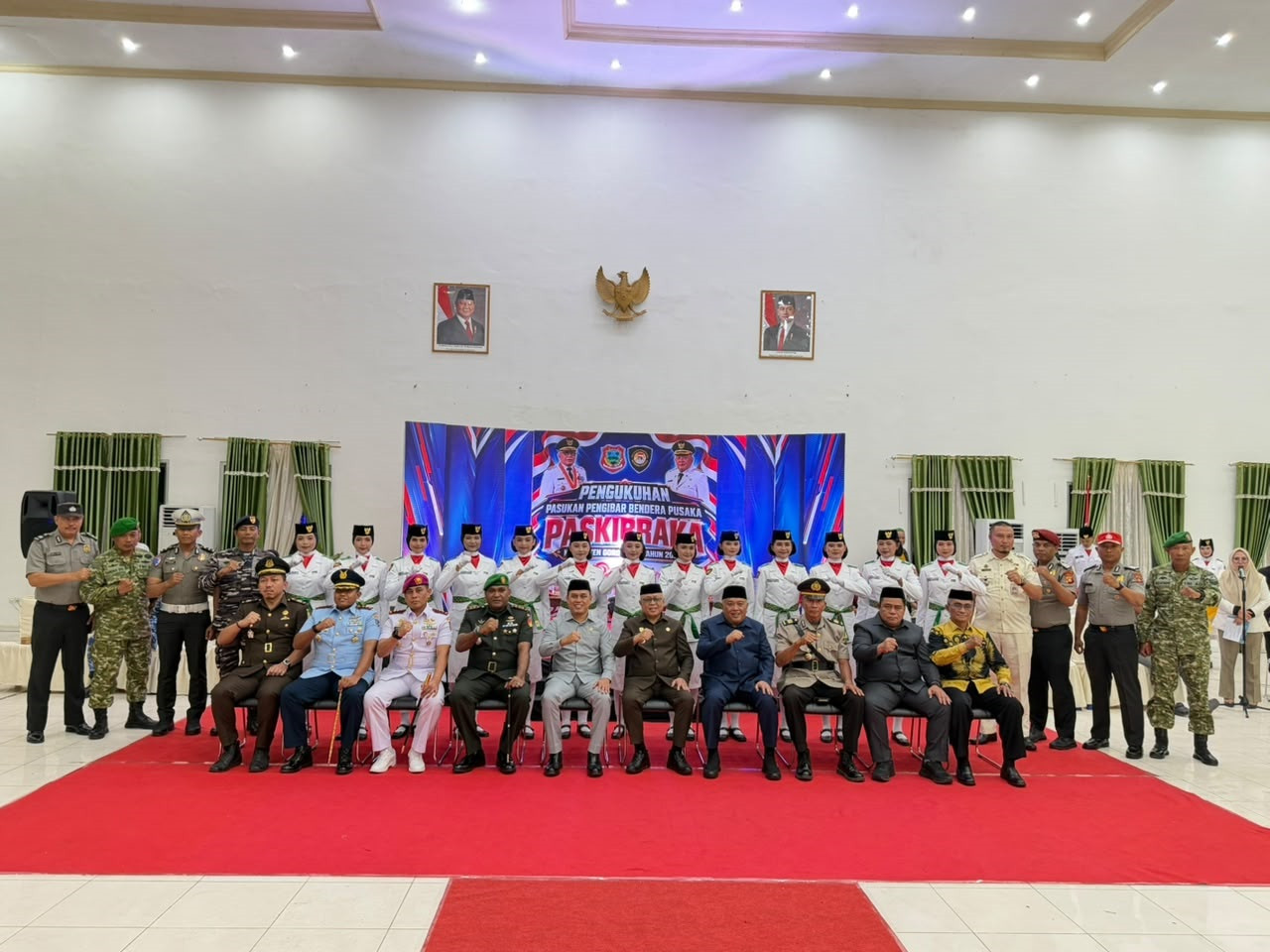 Dandim 1315 Kabupaten Gorontalo Hadiri Pengukuhan Paskibraka Jelang Upacara HUT Ke-81 Kemerdekaan Republik Indonesia